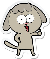 sticker of a cute cartoon dog