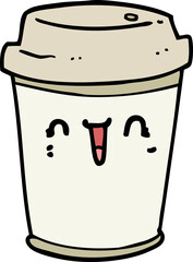 cartoon take out coffee