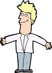 cartoon happy man