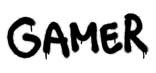 Spray graffiti quote GAMER. White background. © Dusan