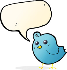 cartoon bird with speech bubble