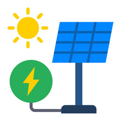 Solar Panel Flat Icon