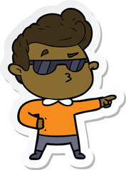 sticker of a cartoon cool guy