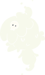 cute flat color style cartoon ghost girl