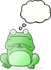 thought bubble cartoon nervous frog