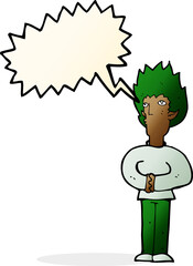 cartoon vampire man with speech bubble