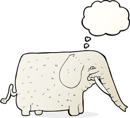 cartoon big elephant with thought bubble