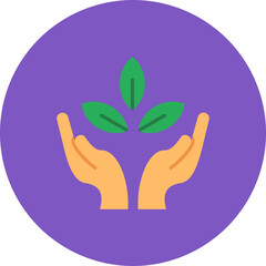 Conservation Multicolor Circle Flat Icon