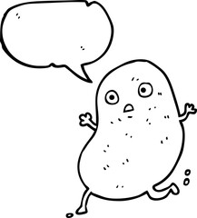 speech bubble cartoon potato running