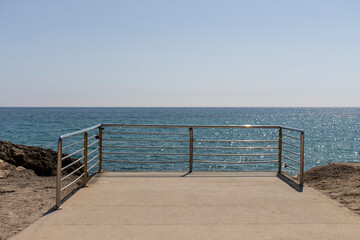 Fototapeta na wymiar balcony overlooking the mediterranean sea