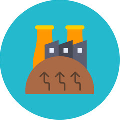 Geothermal Energy Multicolor Circle Flat Icon