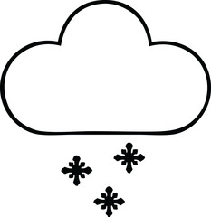 line drawing cartoon storm snow cloud