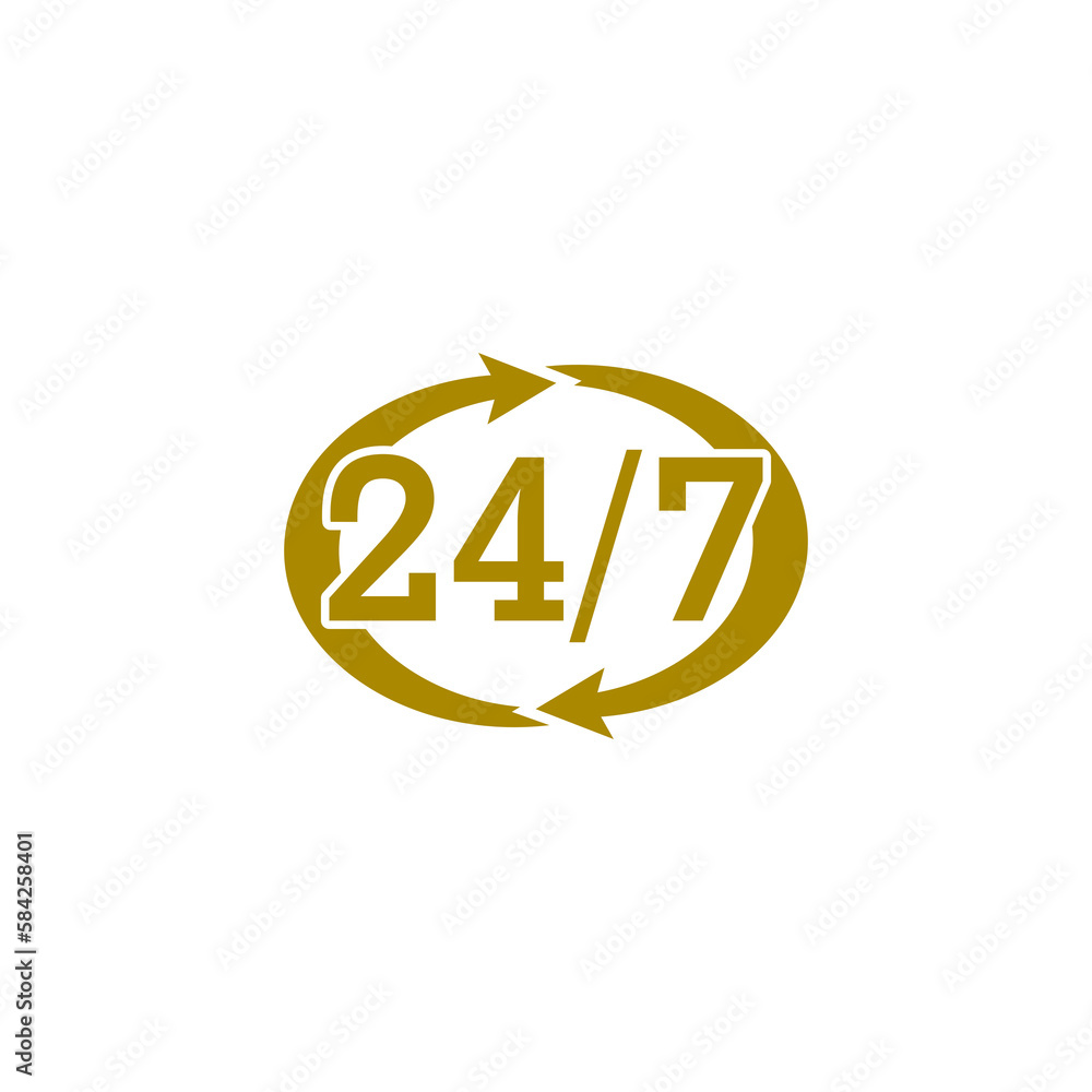 Aufkleber all open icon. clock 24 hours icon isolated on transparent background