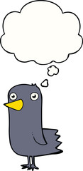 cartoon bird and thought bubble