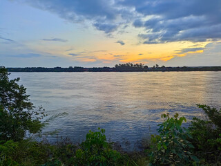 sunset over the lake