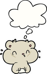 cartoon hamster and thought bubble