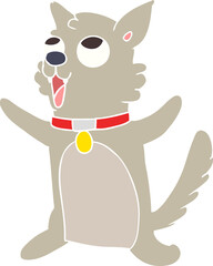 flat color style cartoon dog
