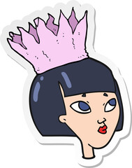 sticker of a cartoon woman wearing paper crown