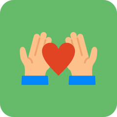 Give Love Multicolor Round Corner Flat Icon