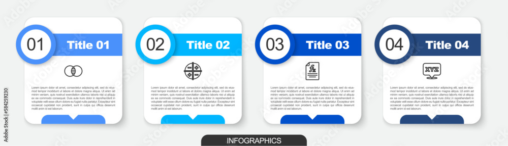 Poster set line mathematics sets a and b, xyz coordinate system, function mathematical symbol and . busines