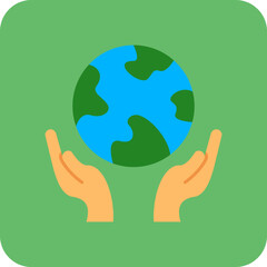 Earth Multicolor Round Corner Flat Icon