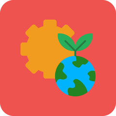 Ecosystem Multicolor Round Corner Flat Icon
