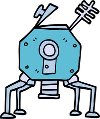 cartoon doodle space rocket