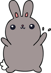 quirky hand drawn cartoon rabbit
