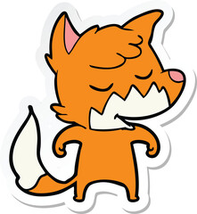 sticker of a friendly cartoon fox