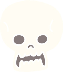 cartoon doodle halloween skull