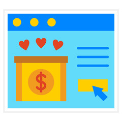 Online Donation Sticker Icon