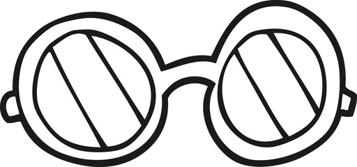 black and white cartoon glasses