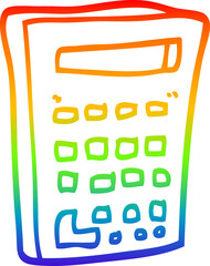 rainbow gradient line drawing cartoon calculator