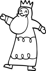 line drawing cartoon wise king