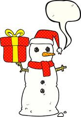 comic book speech bubble cartoon snowman