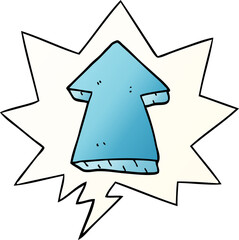cartoon pointing arrow and speech bubble in smooth gradient style