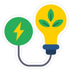 Green Energy Sticker Icon