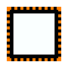 Orange Black Notched Square Stroke Frame