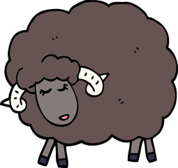 cartoon doodle black sheep