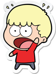 sticker of a cartoon shocked man