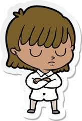 Obraz premium sticker of a cartoon woman