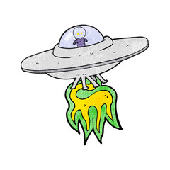 textured cartoon alien flying saucer