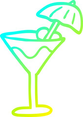 cold gradient line drawing cartoon cocktail