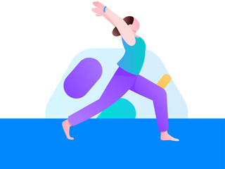 Vector internet operation hand-drawn illustration of people exercising and running healthy
