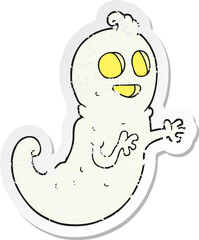 retro distressed sticker of a cartoon ghost