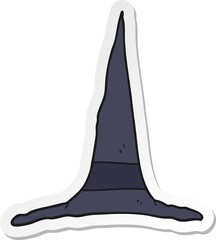 sticker of a cartoon witch hat