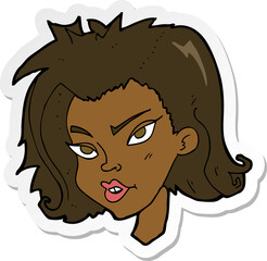 sticker of a cartoon female face