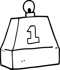 line drawing cartoon one ton