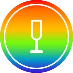champagne flute circular in rainbow spectrum