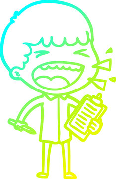 recommend clip art: cold gradient line drawing cartoon laughing man